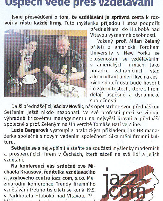 Článek ve Zpravodaji Jihočeské hospodářské komory 1/2017